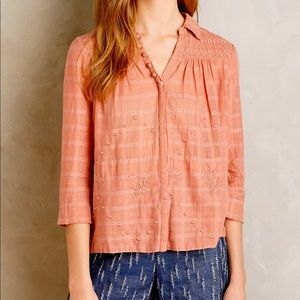 Anthropology Embroidered Blouse